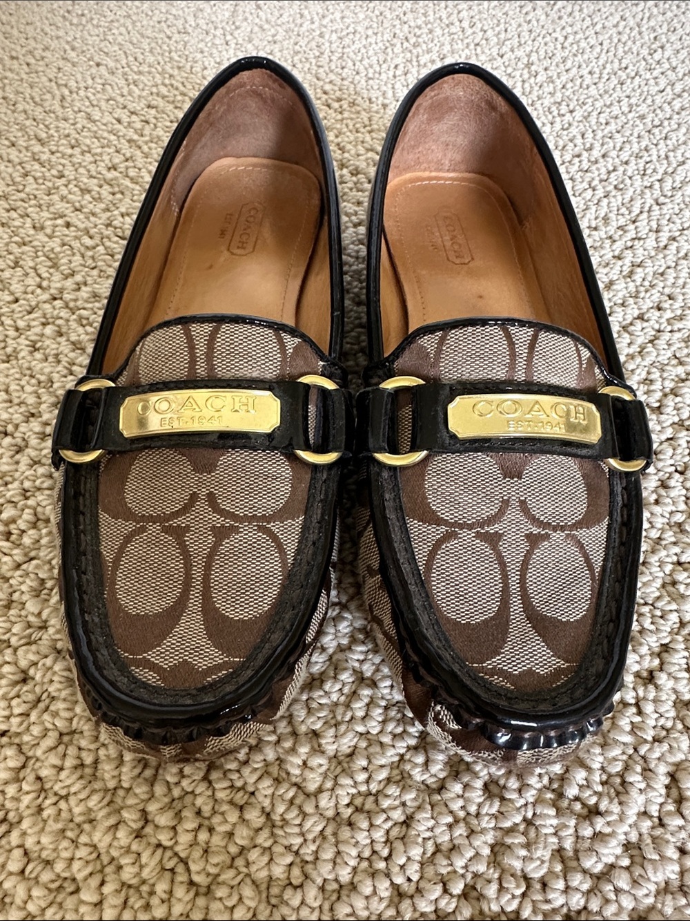 COACH Women’s Brown Signature Canvas Loafers